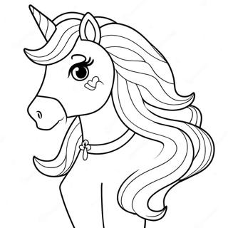 Barbie Unicorn Coloring Pages