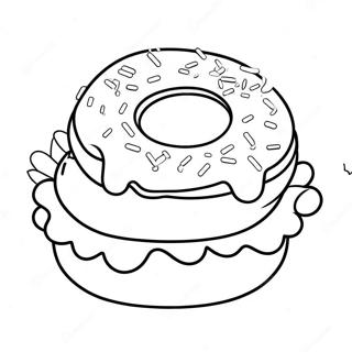 स्वादिष्ट डंकिन डोनट्स विद स्प्रिंकल्स रंग भरने वाला पृष्ठ 16381-12906