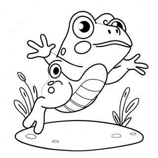 Cute Frog Jumping Coloring Page 16391-12921