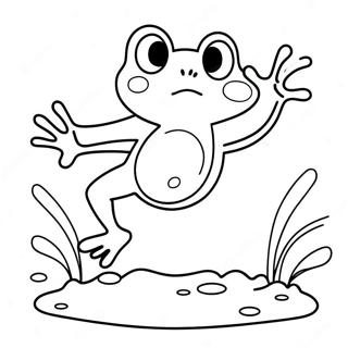 Cute Frog Jumping Coloring Page 16391-12922