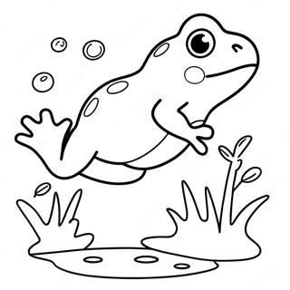 Cute Frog Jumping Coloring Page 16391-12923