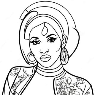 Cardi B Coloring Page 16420-12927