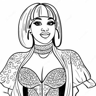 Cardi B In Sparkly Outfit Coloring Page 16421-12942