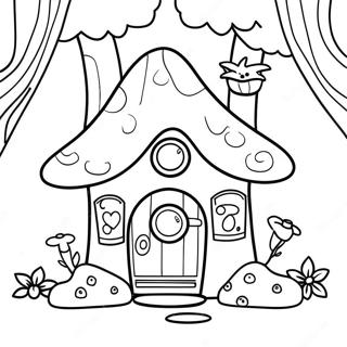 Enchanted Forest Fairy House Coloring Page 16460-12966