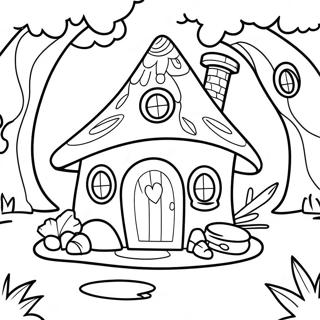 Enchanted Forest Fairy House Coloring Page 16460-12967