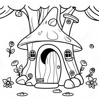 Whimsical Fairy House In The Enchanted Forest Coloring Page 16461-12990