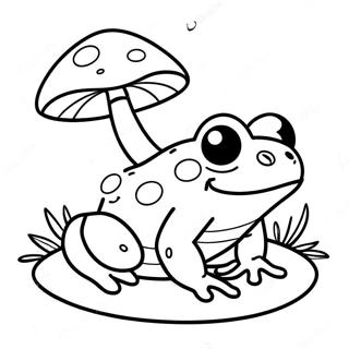 Frog And Mushroom Coloring Pages