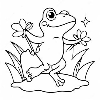 Süßer Frosch Beim Springen Ausmalbild 16531-13029