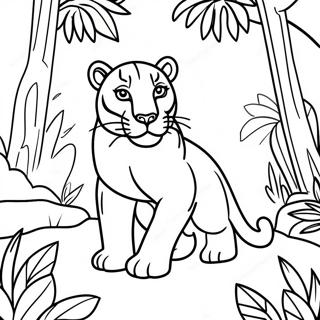 Majestic Black Panther In Jungle Coloring Page 16541-13047