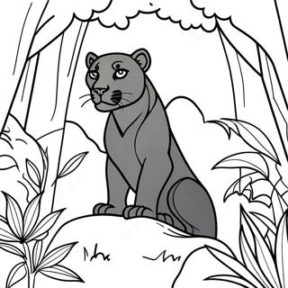 Majestic Black Panther In Jungle Coloring Page 16541-13048