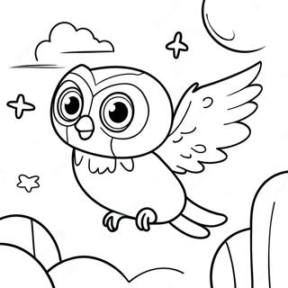 Owlette Flying In The Night Sky Coloring Page 16591-13095