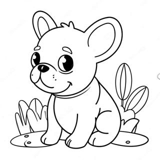 Cute French Bulldog Puppy Coloring Page 1661-1329