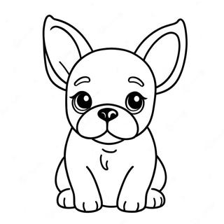 Cute French Bulldog Puppy Coloring Page 1661-1331