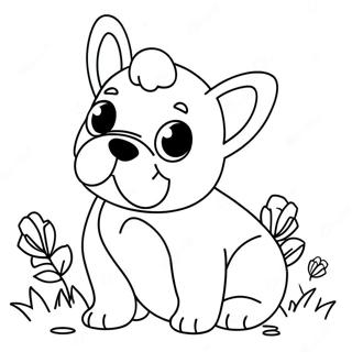 Cute French Bulldog Puppy Coloring Page 1661-1332