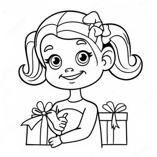 Schattige Cindy Lou Who Met Cadeaus Kleurplaat 16661-13133