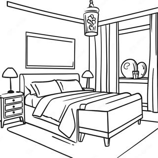 Realistic Bedroom Coloring Pages