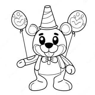 Funtime Freddy Värikkäiden Ilmapallojen Kanssa Värityssivu 16771-13213