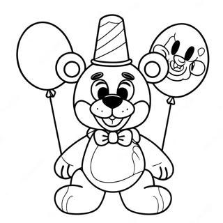 Funtime Freddy Värikkäiden Ilmapallojen Kanssa Värityssivu 16771-13215