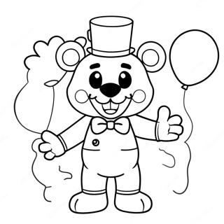 Funtime Freddy Värikkäiden Ilmapallojen Kanssa Värityssivu 16771-13216