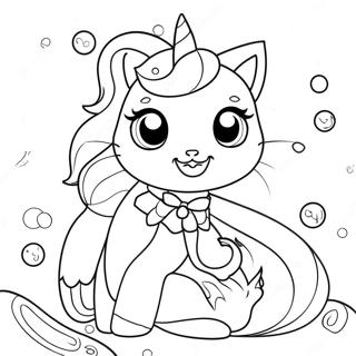 Unicorn Cat Mermaid Coloring Pages