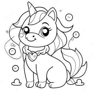 Unicorn Cat Mermaid Fantasy Coloring Page 16790-13235