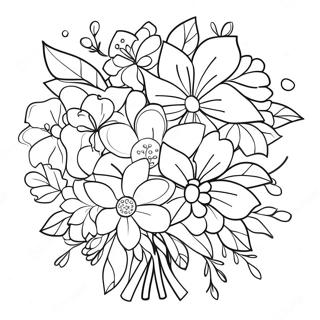 Beautiful Flower Bouquet Coloring Page 16801-13253