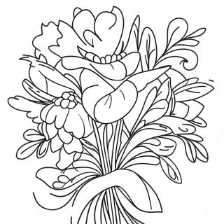 Beautiful Flower Bouquet Coloring Page 16801-13254