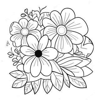 Beautiful Flower Bouquet Coloring Page 16801-13255