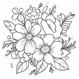 Beautiful Flower Bouquet Coloring Page 16801-13256