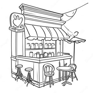 Cafe Coloring Pages