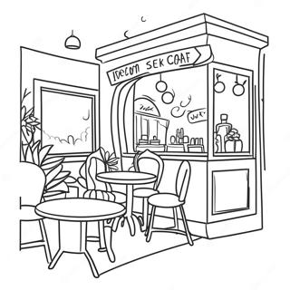 Cozy Cafe Scene Coloring Page 16841-13281