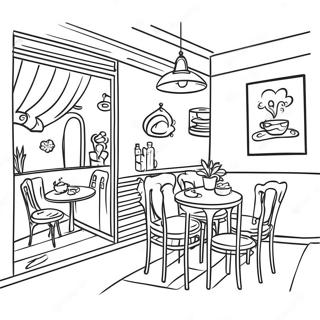 Cozy Cafe Scene Coloring Page 16841-13282