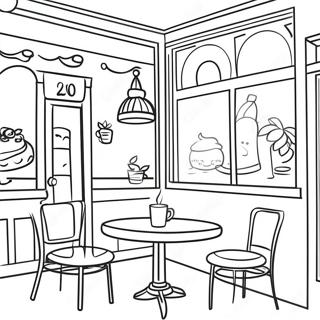 Cozy Cafe Scene Coloring Page 16841-13283