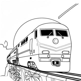 アムトラック列車 塗り絵ページ