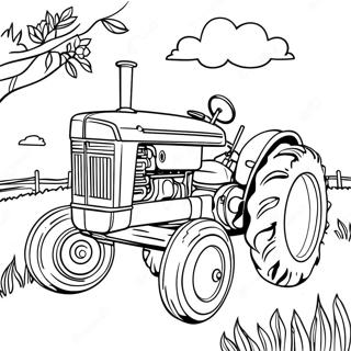 Page À Colorier Tracteur Case Vintage À La Ferme 16921-13340