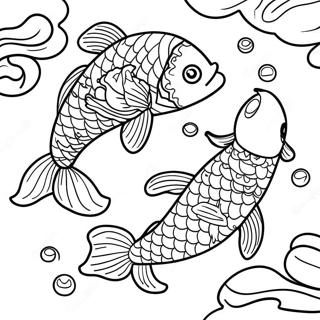 Koi Fish Adventures Coloring Pages