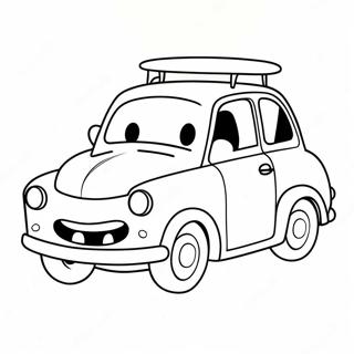 かわいいアニメ風の車のぬりえページ 16971-13383