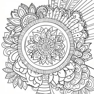 Good Vibes Peaceful Mandala Coloring Page 16991-13409