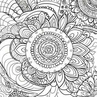 Good Vibes Peaceful Mandala Coloring Page 16991-13412