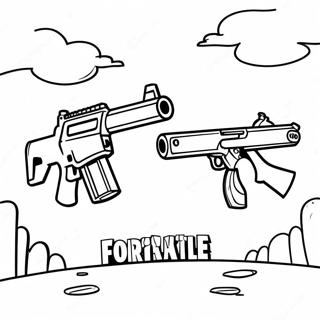 Página Para Colorir De Batalha Épica De Armas Do Fortnite 17001-13420