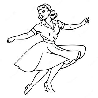 1950s Rock And Roll Dancer Coloring Page 17041-13444