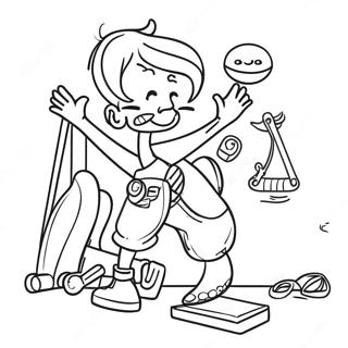 Fun Exercise Activities Coloring Page 17071-13462