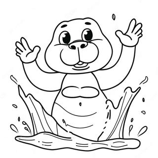 Zuma Splashing In Water Coloring Page 17121-13503