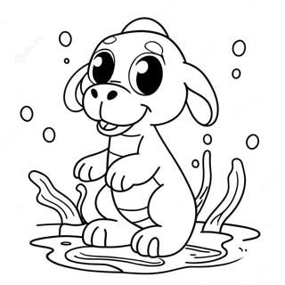 Zuma Splashing In Water Coloring Page 17121-13504