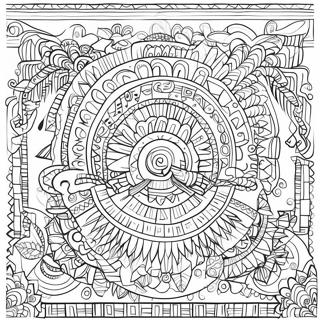 Invecklade Aztekiska Mönster Målarbild 17221-13586