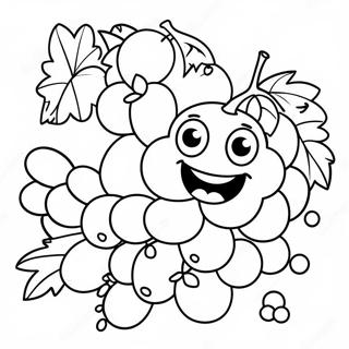 Funny Grapes With Faces Coloring Page 17231-13593