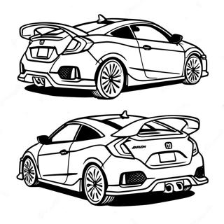 Honda Civic Sports Car Coloring Page 17281-13665