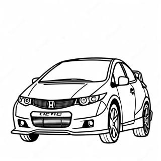 Honda Civic Sports Car Coloring Page 17281-13666