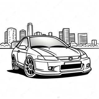 Honda Civic Sports Car Coloring Page 17281-13668