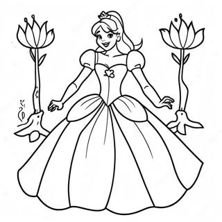 Cinderella In A Spooky Costume Coloring Page 17331-13670